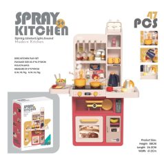   Mama Kiddies 47 Stück 88 cm hoch Spray Kitchen Baby-Küchen-Set in rot