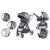 Mama Kiddies Swan 3 in 1 Kinderwagen in Grau mit Zubehör + Geschenk