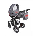 Mama Kiddies Dream Limited Edition 3az1-ben multifunkciós babakocsi kiegészítőkkel antracit és piros színben + Ajándék