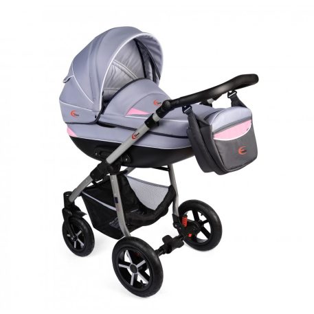 Mama Kiddies Dream 3az1-ben multifunkciós babakocsi kiegészítőkkel szürke-rózsaszín színben + Ajándék