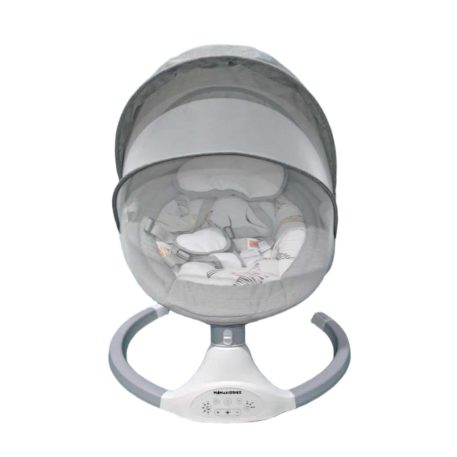 Mama Kiddies Premium 2-in-1 elektrische Babyschaukel und Babywippe mit Fernbedienung in Grau + Gratisgeschenke