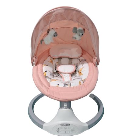 Mama Kiddies Premium 2-in-1 elektrische Babyschaukel und Babywippe mit Fernbedienung in Rosa + Gratisgeschenke