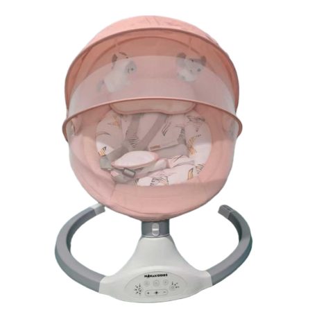 Mama Kiddies Premium 2-in-1 elektrische Babyschaukel und Babywippe mit Fernbedienung in Rosa + Gratisgeschenke
