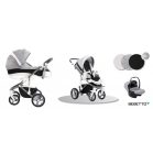 Bebetto Murano 3in1 Full Extra bőrrel szürke-fekete-fehér színben + Kiegészítők + Ajándék