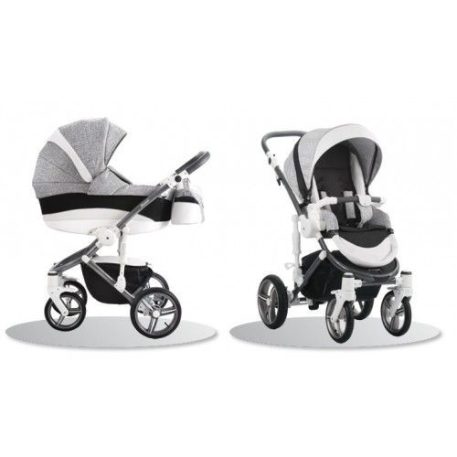 Bebetto Murano 3in1 Full Extra bőrrel szürke-fekete-fehér színben + Kiegészítők + Ajándék