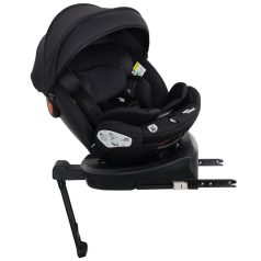   ISOFIX-fähiger, um 360° drehbarer Kindersitz Mama Kiddies Turbo Wings (40–150 cm) in Schwarz mit Stützfuß + Sonnenschutz als Geschenk