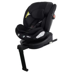   ISOFIX-fähiger, um 360° drehbarer Kindersitz Mama Kiddies Turbo Wings (40–150 cm) in Schwarz mit Stützfuß + Sonnenschutz als Geschenk