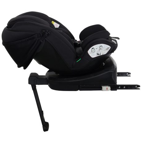 ISOFIX-fähiger, um 360° drehbarer Kindersitz Mama Kiddies Turbo Wings (40–150 cm) in Schwarz mit Stützfuß + Sonnenschutz als Geschenk