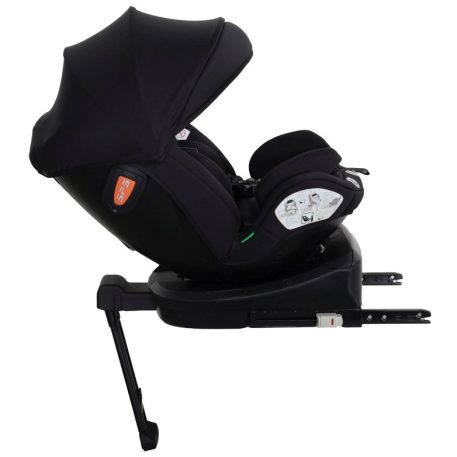 ISOFIX-fähiger, um 360° drehbarer Kindersitz Mama Kiddies Turbo Wings (40–150 cm) in Schwarz mit Stützfuß + Sonnenschutz als Geschenk