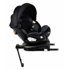   ISOFIX-fähiger, um 360° drehbarer Kindersitz Mama Kiddies® Turbo Wings (40–150 cm) in Dunkelgrau mit Stützfuß + Sonnenschutz als Geschenk