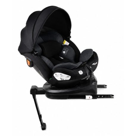 ISOFIX-fähiger, um 360° drehbarer Kindersitz Mama Kiddies® Turbo Wings (40–150 cm) in Dunkelgrau mit Stützfuß + Sonnenschutz als Geschenk