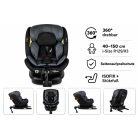 ISOFIX-fähiger, um 360° drehbarer Kindersitz Mama Kiddies® Turbo Wings (40–150 cm) in Dunkelgrau mit Stützfuß + Sonnenschutz als Geschenk