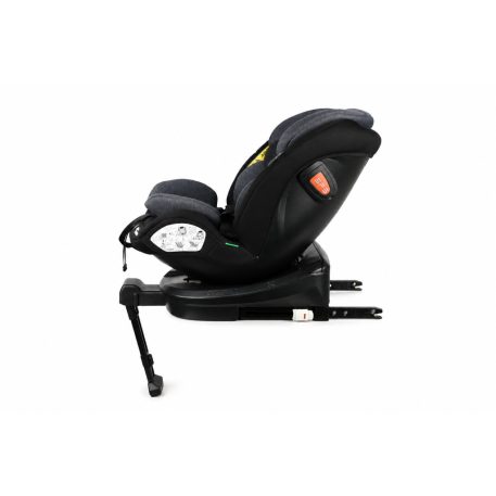ISOFIX-fähiger, um 360° drehbarer Kindersitz Mama Kiddies® Turbo Wings (40–150 cm) in Dunkelgrau mit Stützfuß + Sonnenschutz als Geschenk
