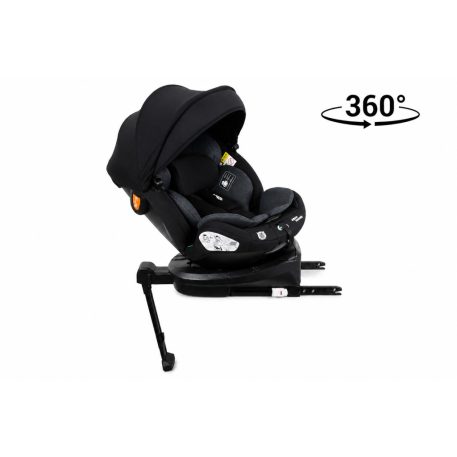 ISOFIX-fähiger, um 360° drehbarer Kindersitz Mama Kiddies® Turbo Wings (40–150 cm) in Dunkelgrau mit Stützfuß + Sonnenschutz als Geschenk