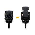 ISOFIX-fähiger, um 360° drehbarer Kindersitz Mama Kiddies® Turbo Wings (40–150 cm) in Dunkelgrau mit Stützfuß + Sonnenschutz als Geschenk