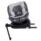 ISOFIX-fähiger, um 360° drehbarer Kindersitz Mama Kiddies Turbo Wings (40–150 cm) in Grau mit Stützfuß + Sonnenschutz als Geschenk