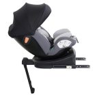 ISOFIX-fähiger, um 360° drehbarer Kindersitz Mama Kiddies Turbo Wings (40–150 cm) in Grau mit Stützfuß + Sonnenschutz als Geschenk