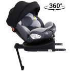 ISOFIX-fähiger, um 360° drehbarer Kindersitz Mama Kiddies Turbo Wings (40–150 cm) in Grau mit Stützfuß + Sonnenschutz als Geschenk