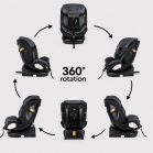 ISOFIX-fähiger, um 360° drehbarer Kindersitz Mama Kiddies® Turbo Wings (40–150 cm) in Dunkelgrau + Sonnenschutz als Geschenk