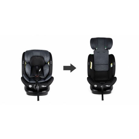 ISOFIX-fähiger, um 360° drehbarer Kindersitz Mama Kiddies® Turbo Wings (40–150 cm) in Dunkelgrau + Sonnenschutz als Geschenk