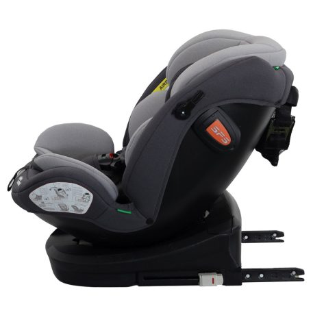 ISOFIX-fähiger, um 360° drehbarer Kindersitz Mama Kiddies® Turbo Wings (40–150 cm) in Grau + Sonnenschutz als Geschenk