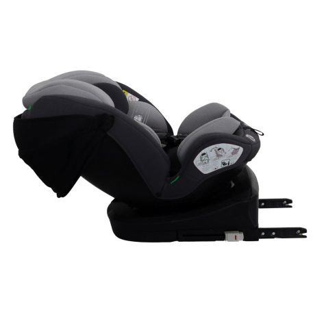 ISOFIX-fähiger, um 360° drehbarer Kindersitz Mama Kiddies® Turbo Wings (40–150 cm) in Grau + Sonnenschutz als Geschenk