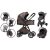 Kombinierter Mama Kiddies Charlie 3in1 Kinderwagen mit Zubehör,  in Schokolade + Geschenk