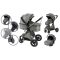 Kinderwagen Mama Kiddies Charlie PRO 3 in 1 mit Zubehör in grau + Geschenk