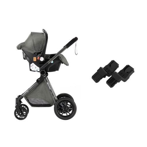 Kinderwagen Mama Kiddies Charlie PRO 3 in 1 mit Zubehör in grau + Geschenk