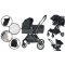 Mama Kiddies Lion Royal Edition 3-in-1 Multifunktionskinderwagen mit Zubehör in Schwarz + Geschenk
