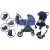 Mama Kiddies Lion Royal Edition 3-in-1 Multifunktionskinderwagen mit Zubehör in Blau + Geschenk