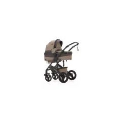   Mama Kiddies® Evening Star Black Edition 4-in-1 Multifunktionskinderwagen mit Zubehör in Beige-Braun, inklusive ISOFIX-Basis + Geschenk