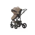 Mama Kiddies® Evening Star Black Edition 4-in-1 Multifunktionskinderwagen mit Zubehör in Beige-Braun, inklusive ISOFIX-Basis + Geschenk