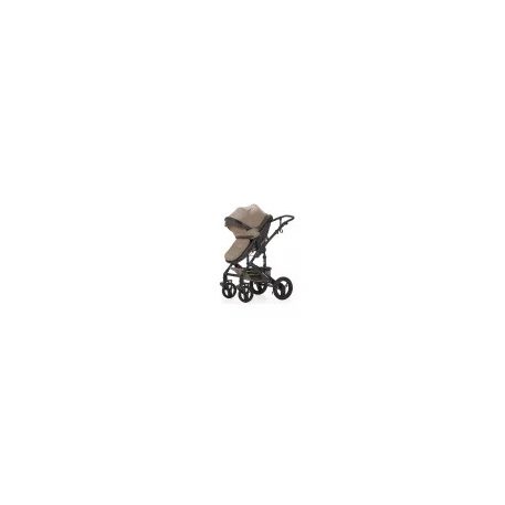 Mama Kiddies® Evening Star Black Edition 4-in-1 Multifunktionskinderwagen mit Zubehör in Beige-Braun, inklusive ISOFIX-Basis + Geschenk