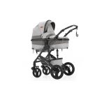 Mama Kiddies® Evening Star Black Edition 4-in-1 Multifunktionskinderwagen mit Zubehör in Grau, inklusive ISOFIX-Basis + Geschenk