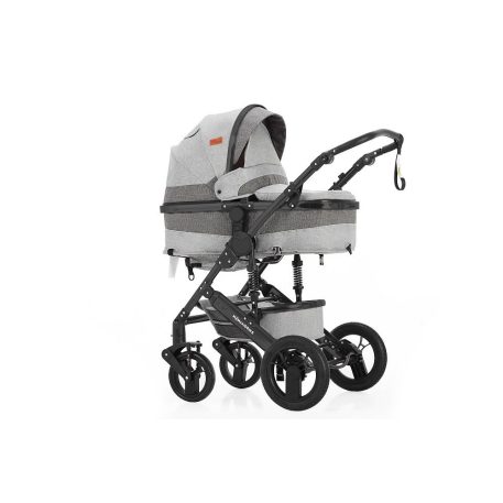 Mama Kiddies® Evening Star Black Edition 4-in-1 Multifunktionskinderwagen mit Zubehör in Grau, inklusive ISOFIX-Basis + Geschenk