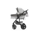 Mama Kiddies® Evening Star Black Edition 4-in-1 Multifunktionskinderwagen mit Zubehör in Grau, inklusive ISOFIX-Basis + Geschenk