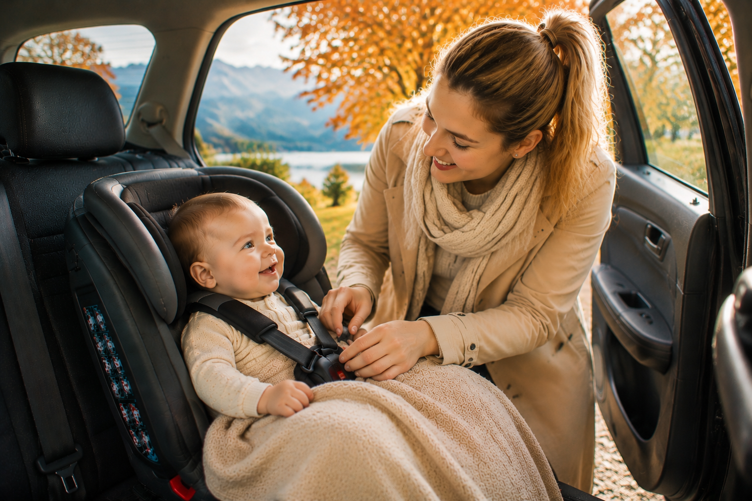 Herbstliche Autofahrten mit Baby – so reist ihr sicher und entspannt