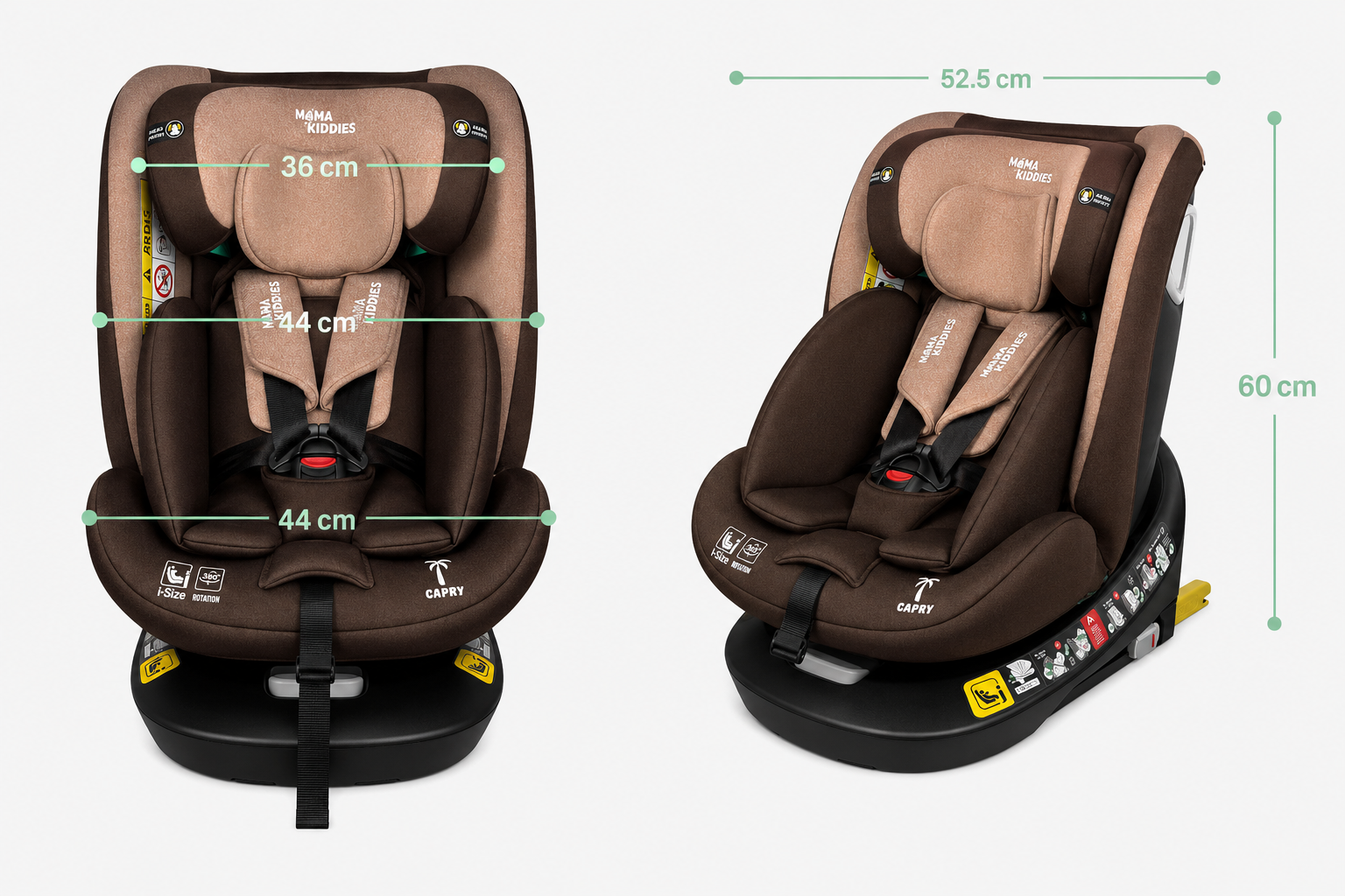 Mama Kiddies® Capry Außenmaße des Kindersitzes